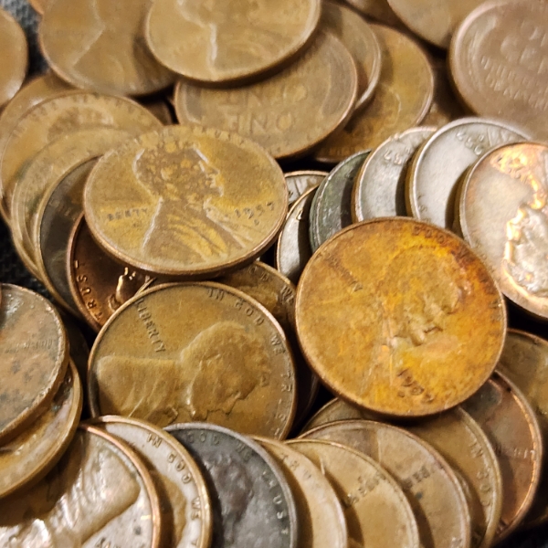 Large Assortment of 1957-D Mint United States Pennies ~ Face Value $0.50