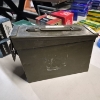 Image 2 : AMMO - U.S. MILITARY METAL AMMO BOX - HINGED - LOCKS - SEE PICS