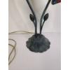 Image 3 : Gorgeous Stained Glass Portable Lamp With Floral Bottom - Working Condition