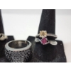 Image 4 : Four Sterling Silver Rings Assorted Gemstones and Styles - TW: 15.4g