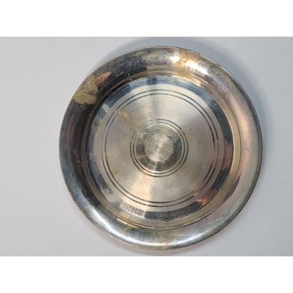 Beli Ram Chiman Lal Jain Sterling Silver 5" Plate - Weight: 63.3g