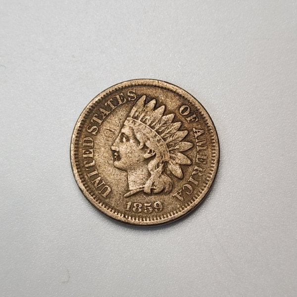 1859 Indian Head Cent - First Year Issue - One Cent United States Coin