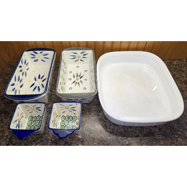 Assorted Bakeware incl 11"x14" Baking Dish, 2 Loaf Pans and 2 Single Serve Loaf Pans