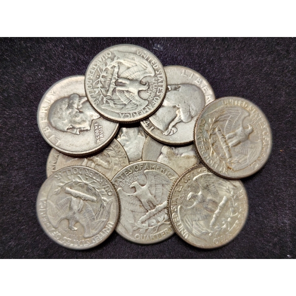 $2.50 Face Value in Assorted 90% Silver Washington Head Quarters