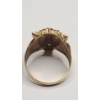 Image 6 : 14K Yellow Gold Lion's Head Statement Ring With Diamonds - Size 10 - Weight: 6.0g