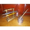 Image 4 : RARE - Antique Fountain Pen Holder - Ornate Brass Plated - See Pics - Includes Items Shown