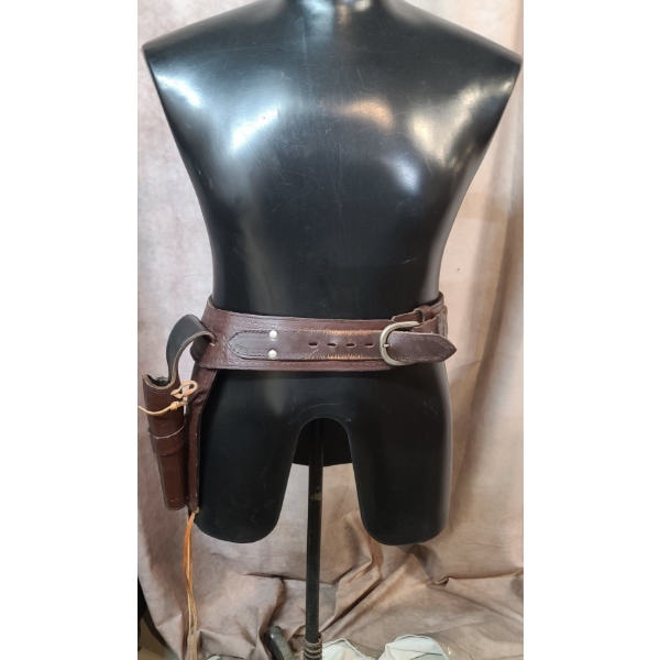 50 Year Old 39" Leather Quick Draw Gun Holster -Can Fit 22 Caliber Revolver
