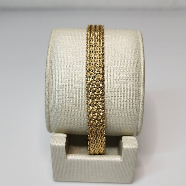 Vintage Gold-Tone Sterling Silver Mesh Link 8" Bracelet - Total Weight: 21.7g