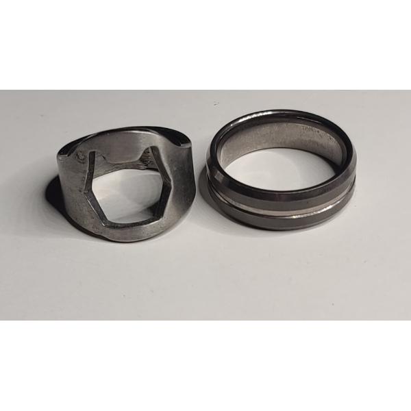 (2) Stainless Steel Men's Rings - Size 9 & 12