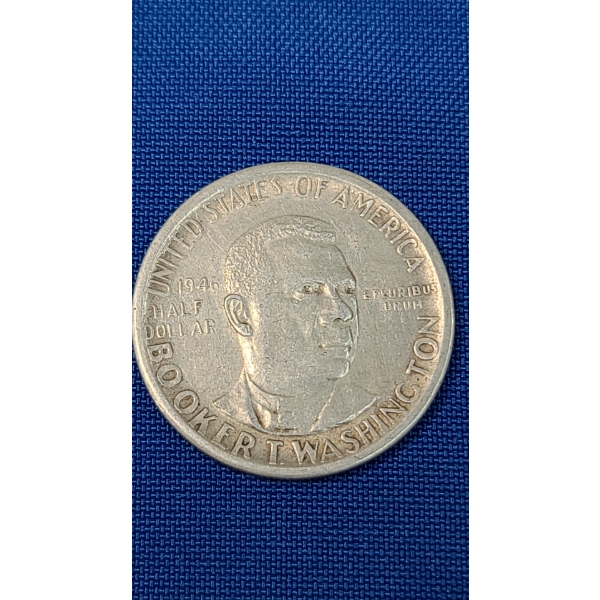 1946 Booker T. Washington Memorial 90% Silver Half Dollar 