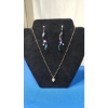 Image 1 : Titanium And Sterling Earrings & Necklace With Opal & Ruby Stones 