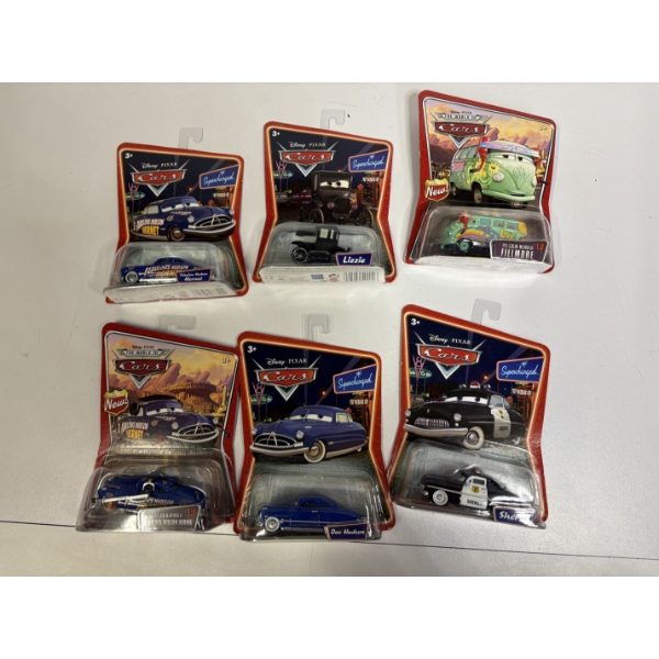 6 Cars movie Toy Cars - Doc Hudson - Pit Crew Member Fillmore - Lizzie