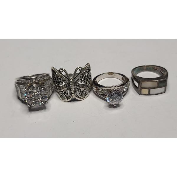 Lot Of Assorted Sterling Silver Women's Rings - Total Weight: 28.6g