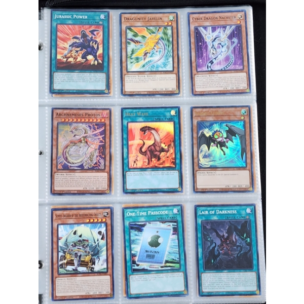 18 Asstd Yu-Gi-Oh Trading Cards Including Holo's ~ Binder Page, Various Years, Rarities & Conditions