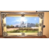 Image 5 : Antique RPOG Reverse Painted On Glass - United States Capital - Framed Nicely - Real Gem Here