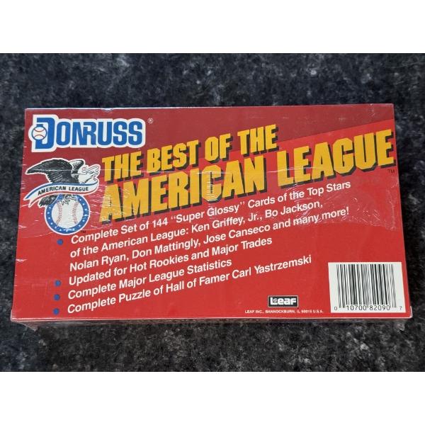 Unopened DonRuss American League Baseball Puzzle & Cards - Factory Sealed - Mint Condition