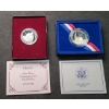 Image 1 : 90% Silver George Washington Commemorative Half Proof Dollar & 1986 U.S Liberty Half Dollar Proof 