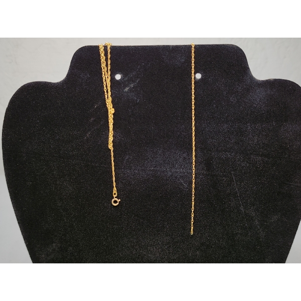 14K Yellow Gold Broken Chain Necklace TW: 0.8g