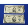 Image 1 : x2 United States Blue Seal $5 Silver Certificates: Series 1953 A - FV: $10.00