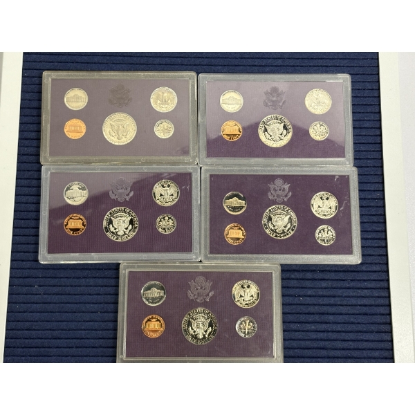 United States Proof Sets - FV $4.55 - 1985 (2) - 1984 - 1991 - 1986 - Kennedy Half Dollar - Quarter 