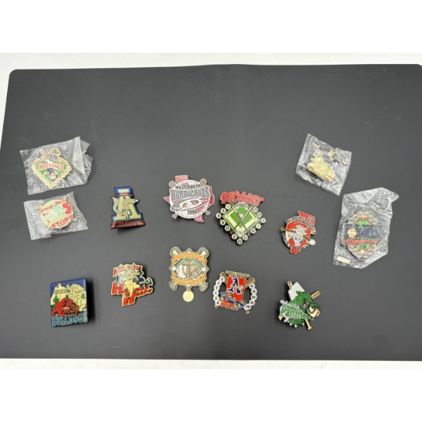 Assorted Baseball Pins & Possible Tiger's Eye