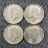 Image 1 : Four 90% Silver 1964 United States Kennedy Half Dollars ~ $2.00 Face Value
