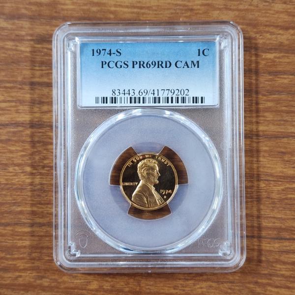 PCGS PR69RD CAM Graded 1974-S Lincoln Copper Proof Penny 