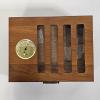 Image 1 : Desktop Wooden Cigar Humidor equipped with a Built-In Analog Mechanical Hygrometer (9.5x4.5")