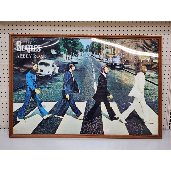 Vintage 2007 Framed Beatles Abbey Road Poster By Aquarius Images ~ OFFICIAL BEATLES PRODUCT!
