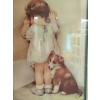 Image 2 : Pouting Child With Puppy Framed Print - Large 18 x 22 Size