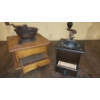 Image 1 : Lot Of Two (2) Antique Coffee Grinders (Cast Iron w/Wooden Drawers) In Excellent Condition -See Pics