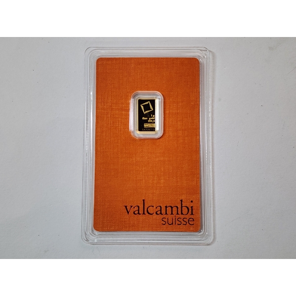 Valcambi Suisse 1g .9999 Fine Gold Bar In Sealed Package