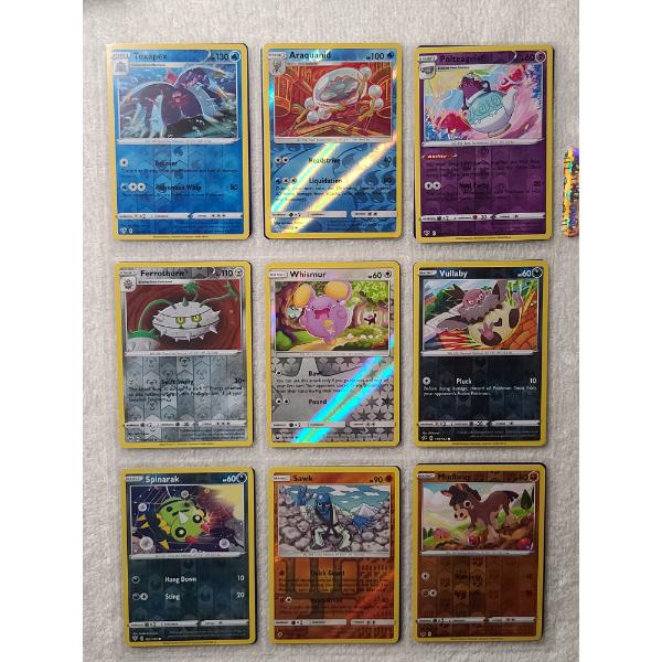 9 Assorted Reverse Holo Pokemon Cards in Near Mint Condition From Various Sets & Years