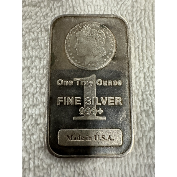 1 Troy oz .999 Silver Morgan Bar - Made in the USA