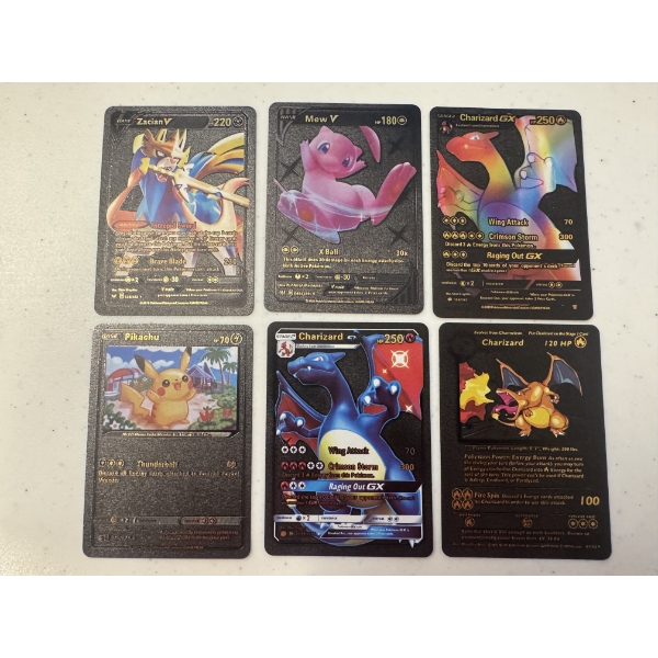 6 - 1995 - 1999 Pokemon Black Gold Foil Special Edition Trading Cards - All Mint Condition
