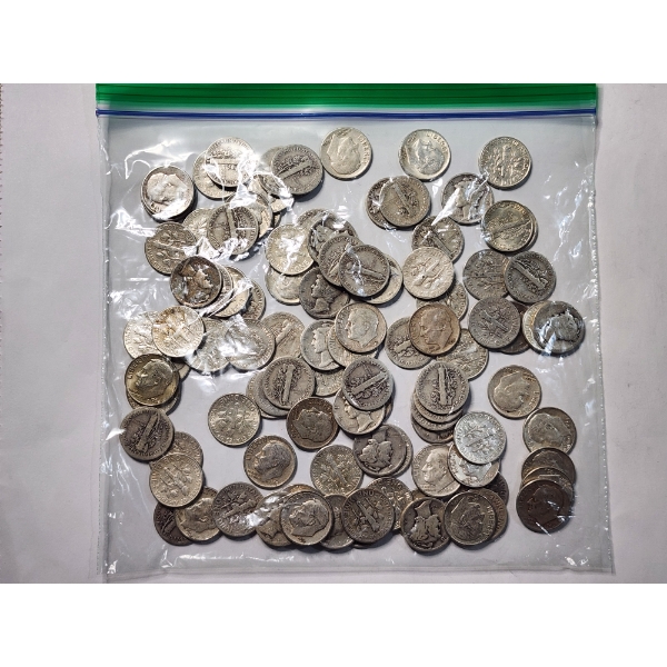 $10 Face Value in Assorted 90% Silver Dimes - See Description 