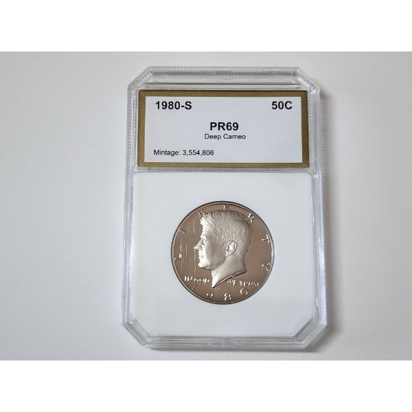 PCI Graded PR69 Deep Cameo 1980-S Kennedy Half Dollar