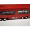 Image 3 : Lot of Three Assorted Collectible Coca-Cola Toy Semi Truck, Car & Chopper Hauler 