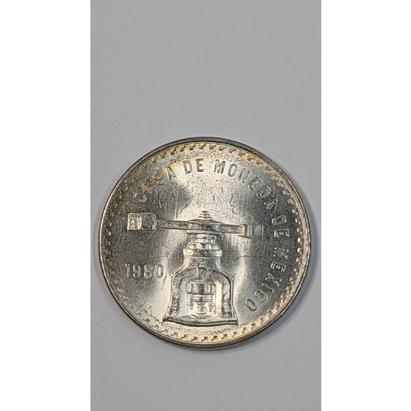1980 Mexico "Balance Scales" ESTADOS UNIDOS MEXICANOS Onza 1 Troy Oz .925 Fine Silver Coin 