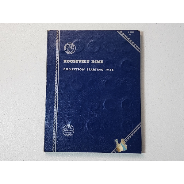 Roosevelt Dime Collection Book Starting 1946 Including $4.80 FV in 90% Silver; $0.20 Non-Silver 