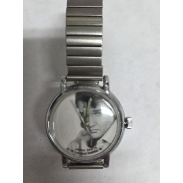 1987 Silver Tone Elvis Wristwatch In Great Condition
