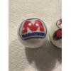 Image 3 : 3- Vintage Gasoline & Oil One Inch Glass Shooter Marbles - Marathon, Texaco & Rebel