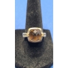 Image 1 : 18K Gold/Sterling Silver Ring With Large Brown Stone - See Photo For Sizing - Weight: 8.5g