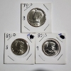 Image 1 : Two Susan B. Anthony United States Dollars & Kennedy Half Dollar ~ ALL UNC BEAUTIFUL COINS! $2.50 FV