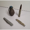 Image 1 : 2 Small Pocket Knives, Hollowed Out Grenade And Hollowed Out 50 Cal