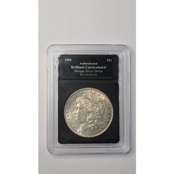 United States 1881-O Brilliant Uncirculated Morgan 90% Silver Dollar