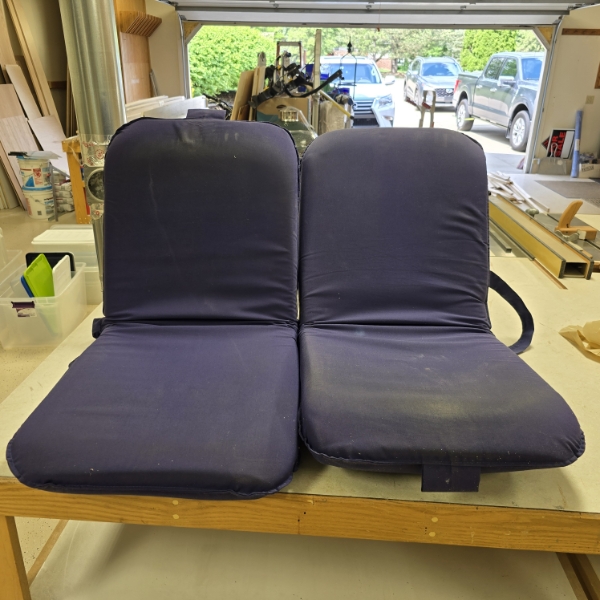 2 Beach/Boat Chairs - Fold flat and can be used at an incline