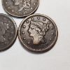 Image 4 : Three United States Large Cents: 1847, 1854 Braided Hair & 1836 Matron Head 