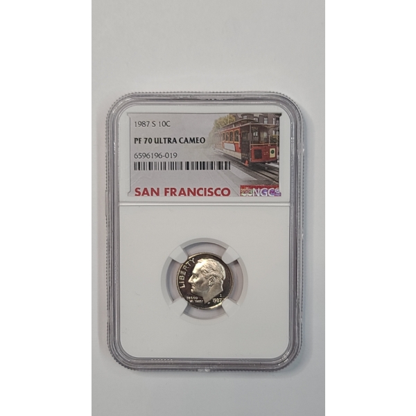 NGC 1987-S PF 70 ULTRA CAMEO Roosevelt Dime