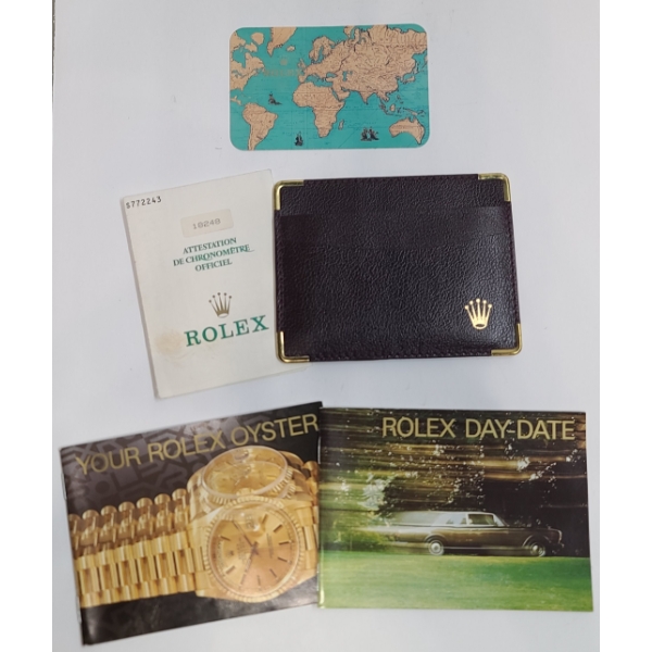 Vintage Genuine Montres Geneva Swiss Rolex Burgundy Leather Card Holder With Rolex Paperwork